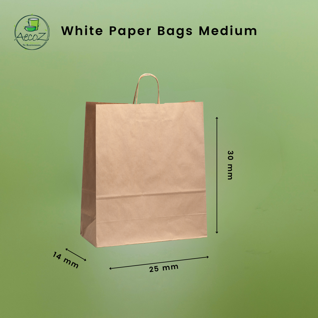 Kraft Paper Carry Bag Medium - Box Kraft Paper Carry Bag Medium - Box