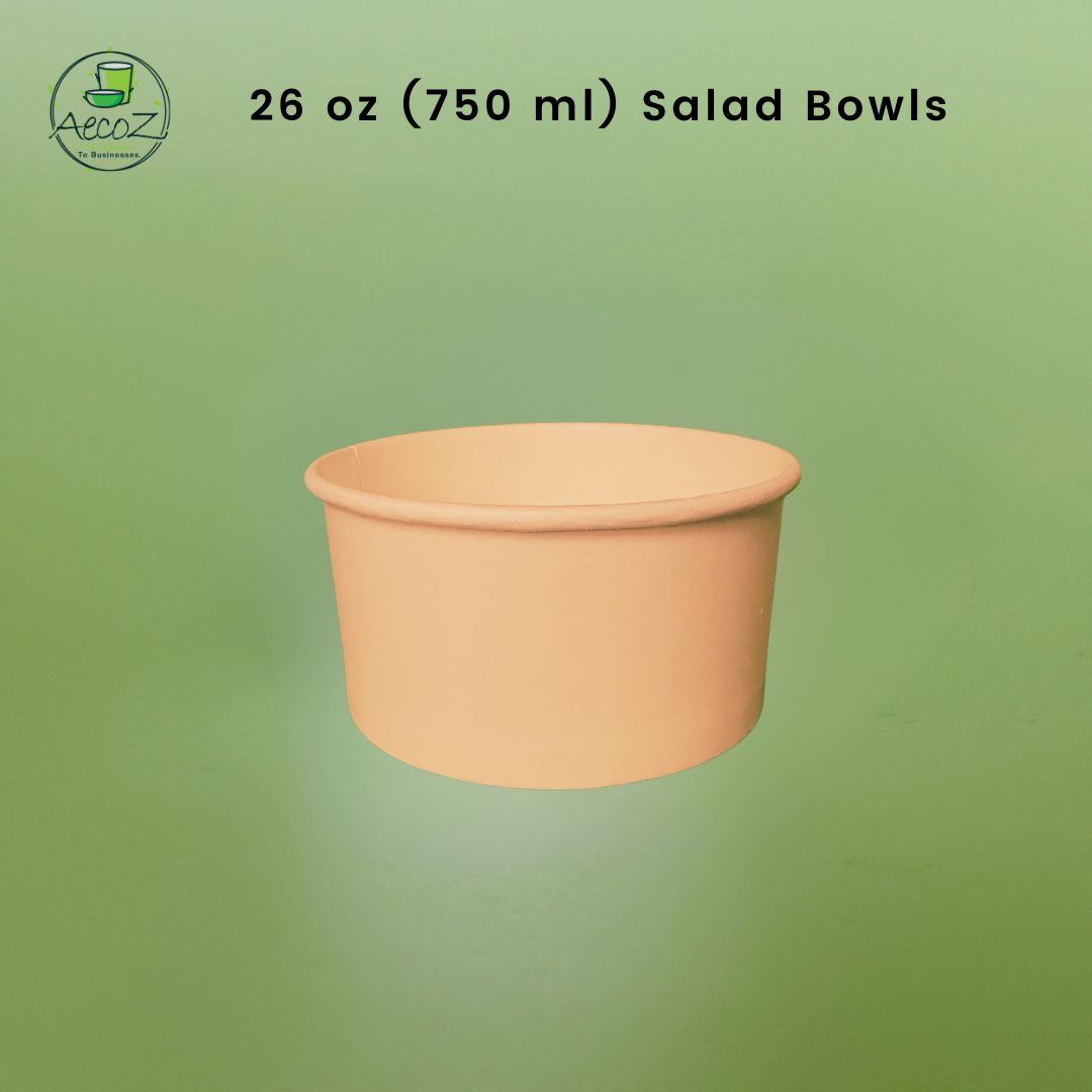 26 oz (750ml ) Kraft Salad Bowls - Box 26 oz (750ml ) Kraft Salad Bowls - Box
