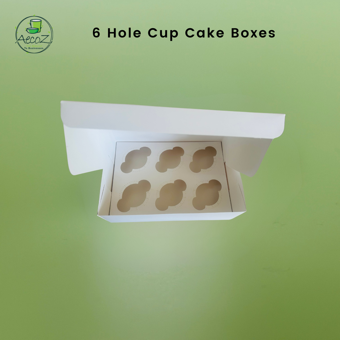 6 Hole Cup Cake Box - Box 6 Hole Cup Cake Box - Box