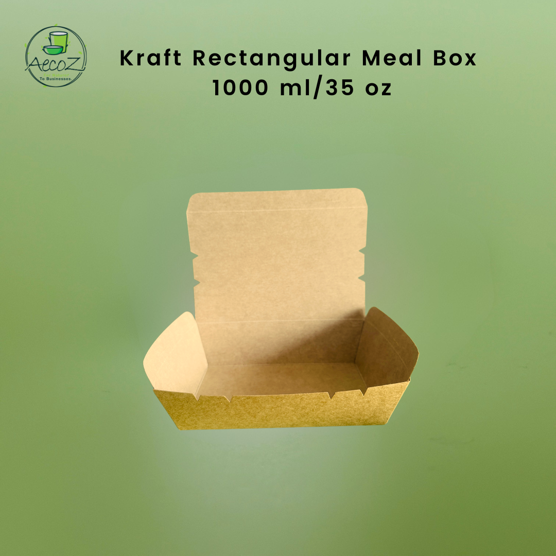 Kraft Rectangular Meal Box - 1000ml/34 oz - Box Kraft Rectangular Meal Box - 1000ml/34 oz - Box